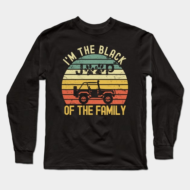 Vintage Jeep I'm The Black Jeep Of The Family Jeep Dog Paws Jeep Lover Dog Lover Long Sleeve T-Shirt by Oska Like
